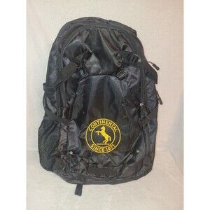 Continental Tire Black Backpack with Multiple Pockets and Logo Design